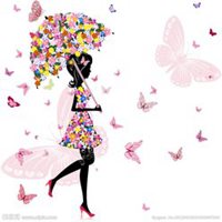 美女与蝴蝶头像