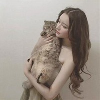 美女抱猫头像图片