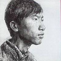 青年男生素描头像