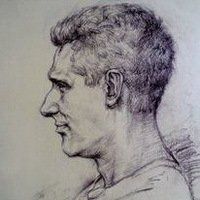 青年男生素描头像