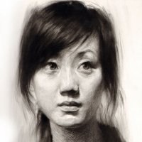 青年男生素描头像