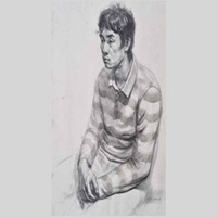 青年男生素描头像