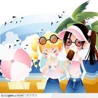 小女孩吃雪糕头像