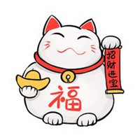 微信招财猫头像 摇手招财猫卡通头像