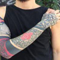 微信纹身花臂头像男生 手臂有纹身的男人头像