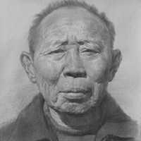 微信老人头像素描