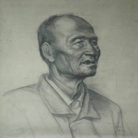 微信老人头像素描