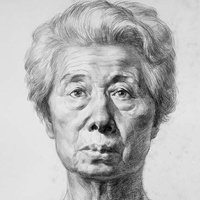 微信老人头像素描