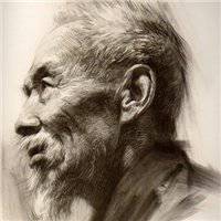 微信老人头像素描