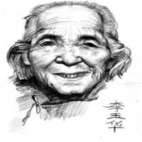 微信老人头像素描