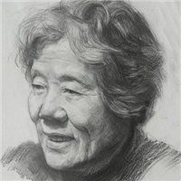 微信老人头像素描
