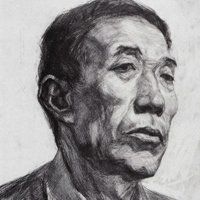 微信老人头像素描