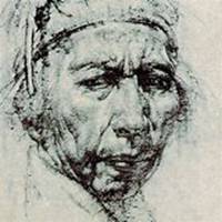 微信老人头像素描