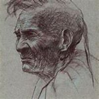 微信老人头像素描