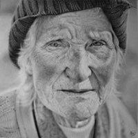 微信老人头像素描