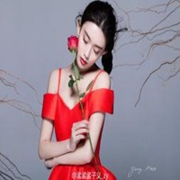 女生红裙子头像_穿红色裙子的少女头像图片