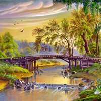 小桥流水头像_有意境的田园风格小桥流水人家头像