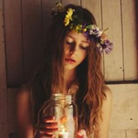 小清新带花头像女生_清新可爱女生戴花头像图片