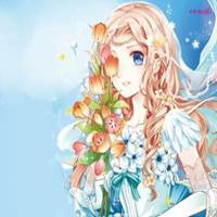 手绘女生拿花遮脸头像_彩铅用花遮脸可爱女生头像