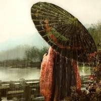 打油纸伞头像图片_复古有意境撑油纸伞美女头像