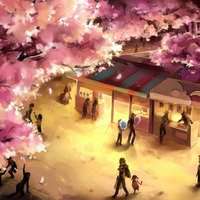 梦幻樱花头像女生_动漫浪漫樱花少女头像图片