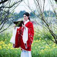 梨花下的美女头像_梨树下的可爱美女头像