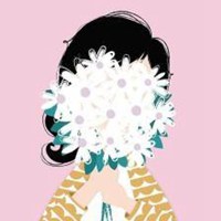 森系女生捧花遮脸头像_用花遮脸的可爱女生头像