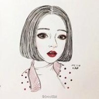 原创手绘女生短发头像