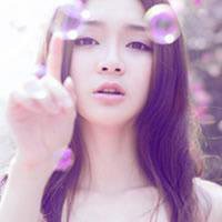 紫色头像女生真人唯美图片
