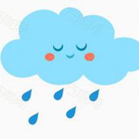 白云下雨头像卡通 唯美卡通下雨头像