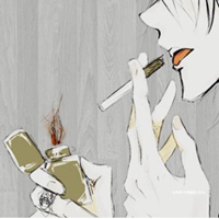 抽烟动漫个性手绘男头//男生抽烟的动作，很性感很帅气
