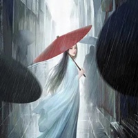 雨中打伞唯美图片 动漫雨天打伞的唯美图片