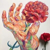 一只手拿着一朵花图片 动漫一只手拿着花朵图片