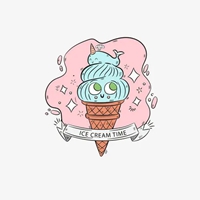 可爱冰淇淋头像女生萌萌哒 卡通小清新吃冰淇淋头像