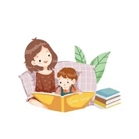 亲子阅读卡通图片 一家人亲子阅读的卡通可爱图片