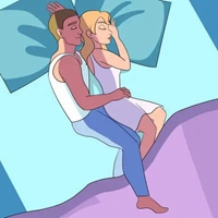 情侣睡姿卡通图片 卡通情侣拥抱睡觉姿势图片