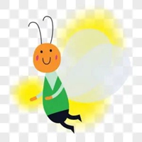 萤火虫卡通图片 镂空的卡通可爱萤火虫图片