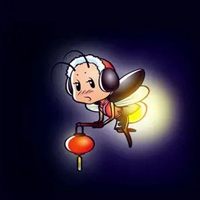 萤火虫卡通图片 镂空的卡通可爱萤火虫图片
