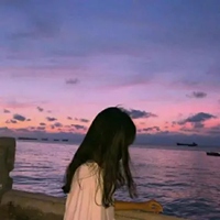 女生头像海边 海边夕阳侧脸的女生头像