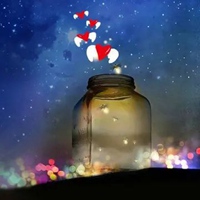 ins梦幻夜空星星装入瓶中的头像图