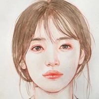 女生头像插画 韩国唯美手绘插画女生头像