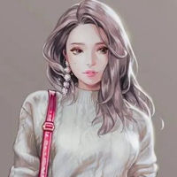 女生头像插画 韩国唯美手绘插画女生头像