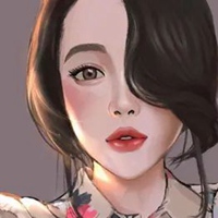 女生头像插画 韩国唯美手绘插画女生头像