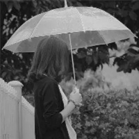 女生打着透明伞的头像背影可爱