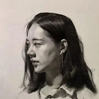 素描侧面女生头像 素描气质美女侧脸头像