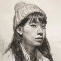 素描侧面女生头像 素描气质美女侧脸头像