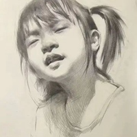 素描侧面女生头像 素描气质美女侧脸头像