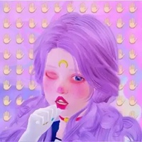 少女心泛滥的一组紫色超可爱卡通少女微信头像