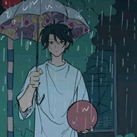 qq头像雨中打伞男动漫