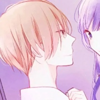 情侣头像紫色系两张动漫分开一对